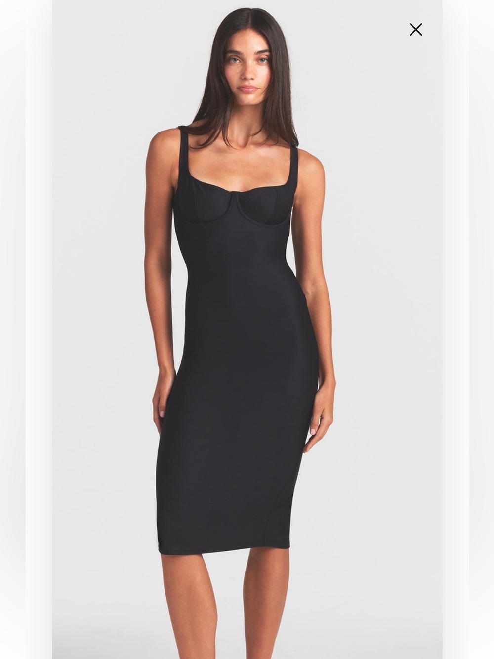 SKIMS NWT Body Midi Dress in Onyx Black Size XSmall
